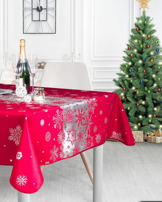 Mantel navideño rojo Snow Brillante | Zengarsa