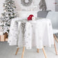 Mantel Antimanchas Rendondo de Navidad Snow Blanco Brillante | Zengarsa